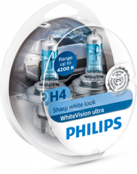PHILIPS H4-polttimo WhiteVision Ultra 4200 K +60%, sarja