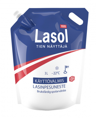 Lasol -22°C käyttövalmis lasinpesuneste 3 L