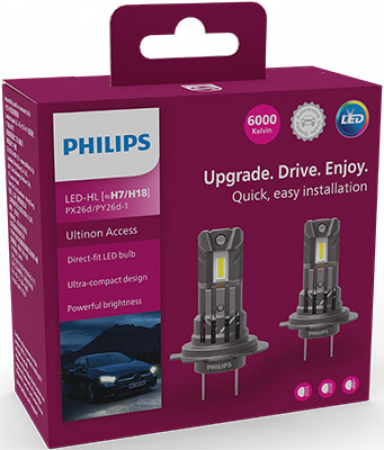 POLTTIMOPARI LED H7/H18 12V 16W PHILIPS Ultinon Access LED-HL 