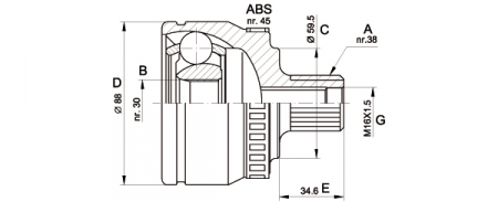VETONIVEL ETU ULOMPI AUDI A4 94-01, A6 97-05 