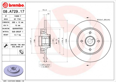 JARRULEVY TAKA (SIS.LAAKERIN+ABS RENKAAN) BREMBO