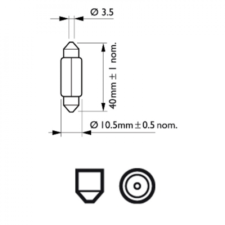 5W 12V SUKKULAPOLTTIMO T10,5X43